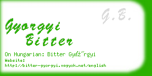 gyorgyi bitter business card